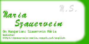 maria szauervein business card